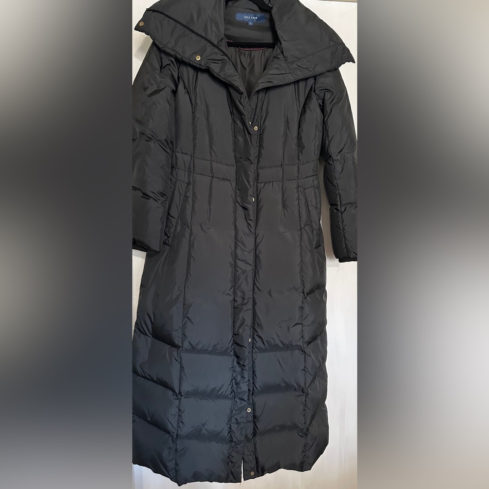 Cole Hahn Long Black Puffer Coat